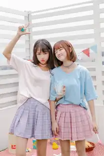 闺蜜系列马卡龙色软妹格纹百褶裙套装