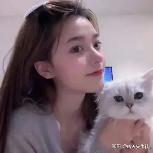 韩系高冷带猫女生头像头