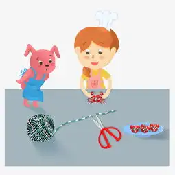 中秋节卡通手绘可爱小清新绑螃蟹的小女孩和红色兔子图片素材其他格式下载动漫人物大全