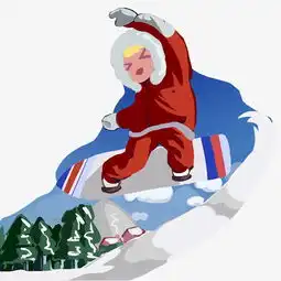 冬季暖色系卡通手绘风冬季滑雪免抠图片素材其他格式下载动漫人物大全