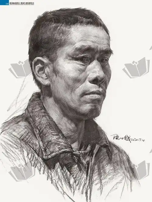 陈明钱教你画自然光头像临摹范本复杂原理简约化精准概括手法3小时高分自然光画面体系打造人物造型内形黑白灰空间节奏最强