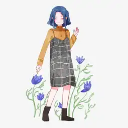 四季穿搭吊带裙女孩插画图片素材其他格式下载动漫人物大全