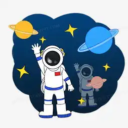手绘太空中的宇航员png图片素材免费下载psd格式30003000像素熊猫办公