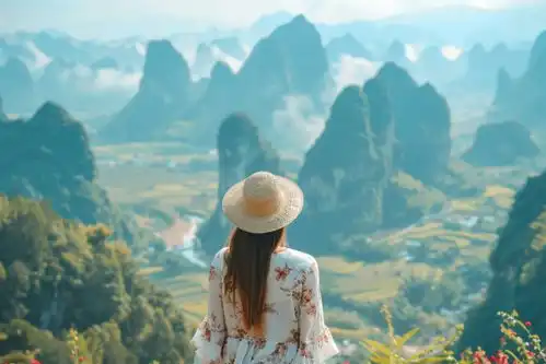 女生背影风景图片摄影图摄影图