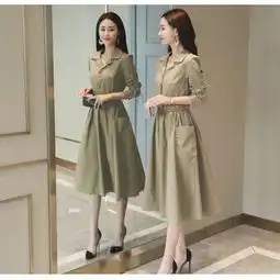 大码风衣女式中长款2019新款韩版显瘦外套气质女连衣裙长袖春秋装