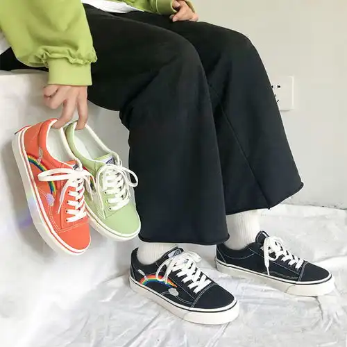 韩家彩虹鞋帆布鞋女学生2020春夏新款韩版泫雅风神仙百搭休闲板鞋