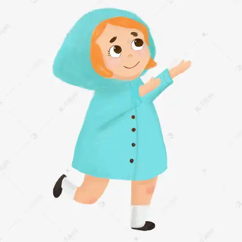 穿着蓝色雨衣的可爱女孩素材图片免费下载千库网