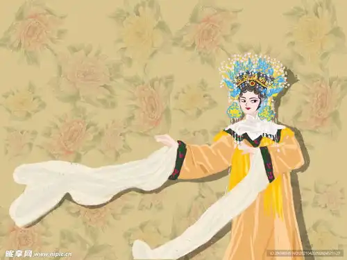 戏曲人物手绘插画设计设计图