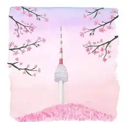 一组粉色系列插画,满满的少女心水彩插花素材
