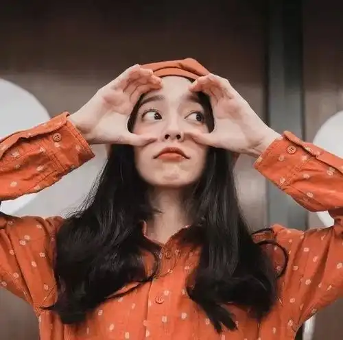 橙色系女生头像图片日系