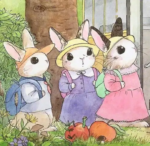 治愈系小兔子插画图片作品
