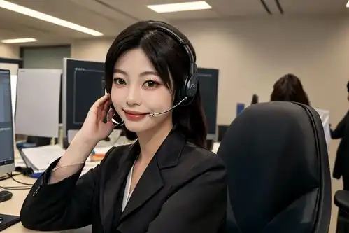 电脑女性客服人物肖像摄影图摄影图下载至来源处