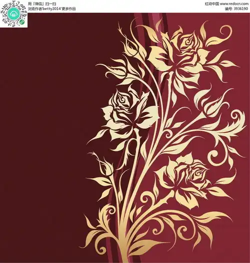 红色系花朵图案矢量背景eps素材免费下载编号3936190红动网