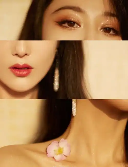 张馨予长发红裙美出新高度有腰有肉背影太傻,锁骨能养一盆金鱼