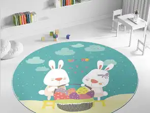 卡通两只小兔子圆形地垫图片设计素材高清模板下载2.59mb卡通大全