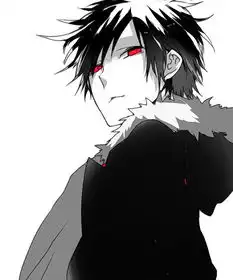 动漫情侣头像黑色系红瞳