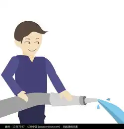 卡通消防员消防栓使用方法第六步元素