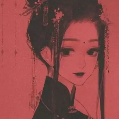 红色衣服动漫头像女生动
