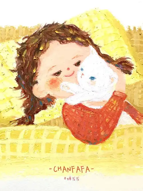 油画棒女孩懒洋洋的