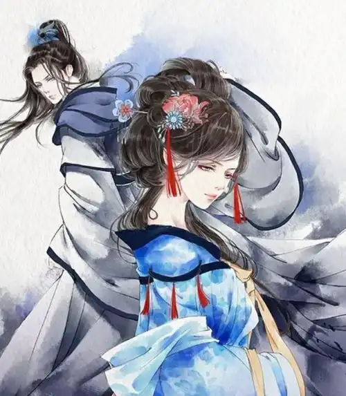 唯美古风手绘情侣系列,窈窈淑女,君子好逑