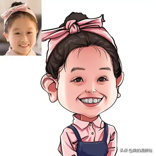 可爱小朋友的肖像漫画,相机拍不出特效也做不出的班级合影