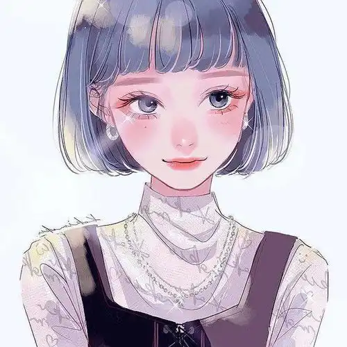 qq卡通头像女真人捧花