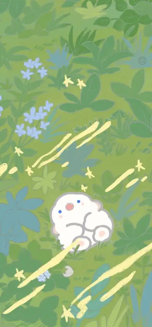 绿色系卡通手绘壁纸