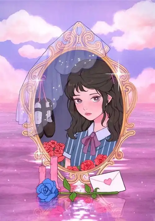 插画丨绘画丨糖果色甜系女生插画,少女感十足