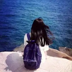 绿系女生头像背影图片起