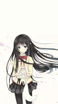 简约系壁纸暖白色背景的魔法少女