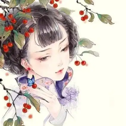 qq头像女生红色系古风情