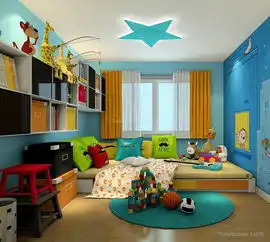 梦幻蓝色系列儿童房装修效果图