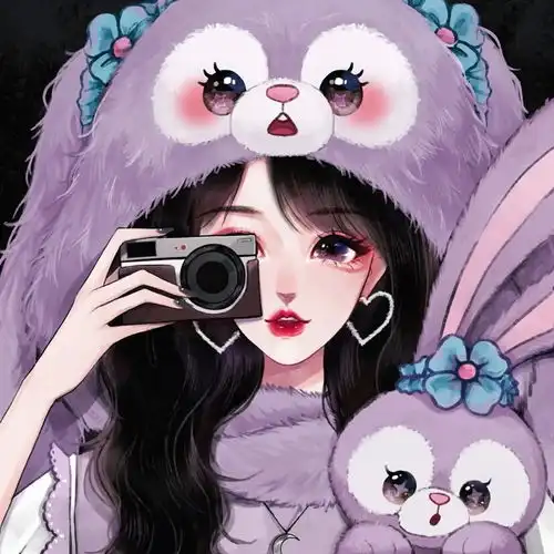 蓝紫色系闺蜜头像女头