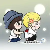 怦然心动的情侣头像卡通娃娃版2人在一起的,很萌,很可爱