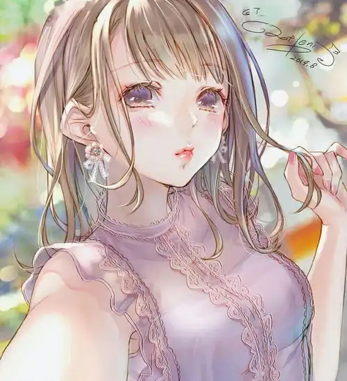 漂亮精致的女孩人物插画