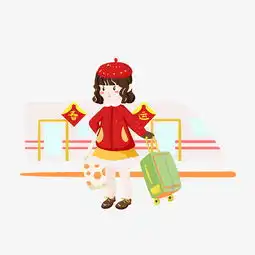春运画家过年小女孩手绘插画图片素材其他格式下载动漫人物大全