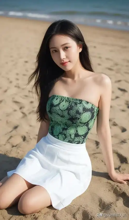 美女性感泳装绿色系清纯可人,初恋的味道