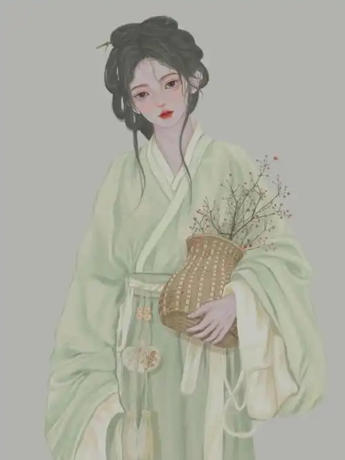 国风古装美女插画图片