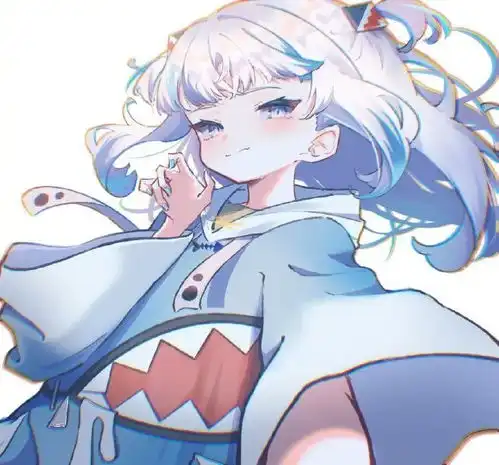 插画头像鲨鱼娘有人认识这只小鲨鱼吗二次元画风超可爱