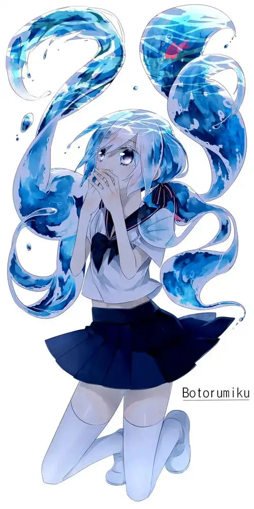 二次元治愈系水中少女手机壁纸2水初音bygameboy盐泽2019年7月10日