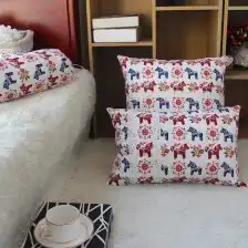 家居布艺床上用品亚麻枕头卡通小动物棉麻抱枕靠垫糖果枕