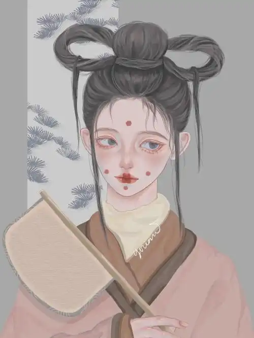 国风古装美女插画图片