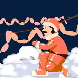 小雪挂气球的小男孩图片素材其他格式下载动漫人物大全