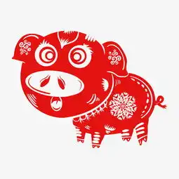 2019新年手绘卡通剪纸猪图片素材其他格式下载动漫人物大全