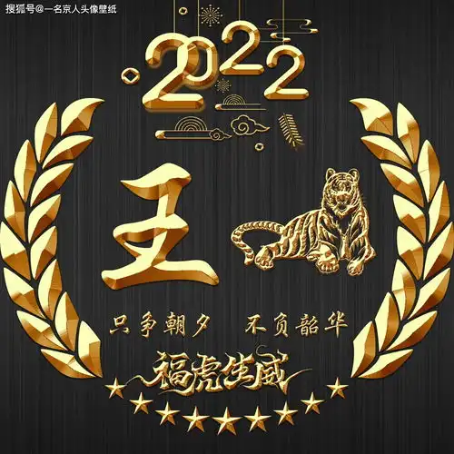 2022头像提前换,高端立体金色奢华姓氏壁纸,20张纯金打造