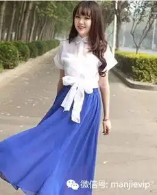 夏日小清新蓝白色系搭配淑女气质尽显