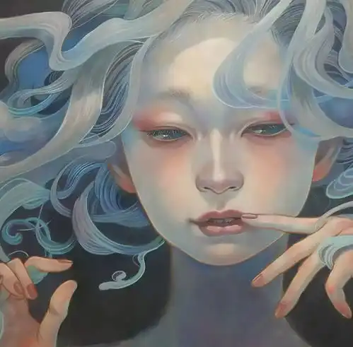 她用8年时间逆袭,创作了一系列空灵少女,仙桃般的颜色,风月性感的诱惑