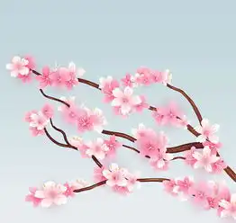 怒放樱花枝矢量