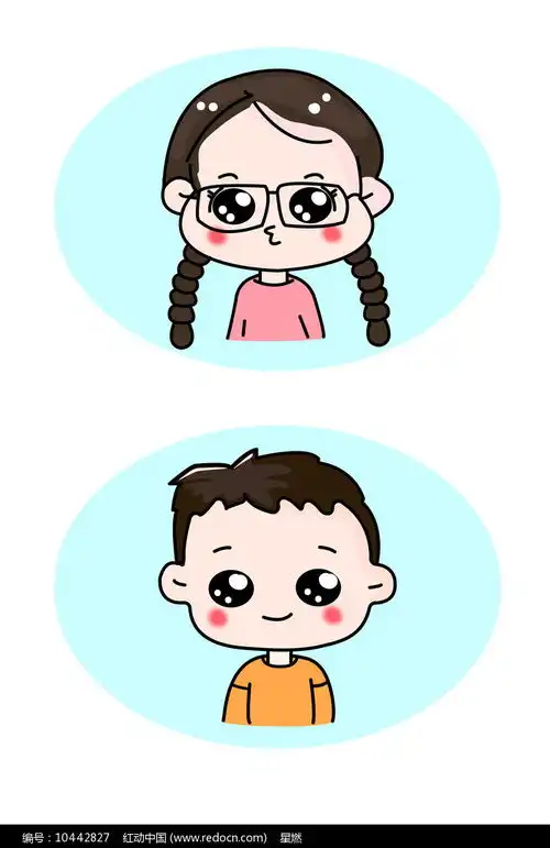 男孩女孩卡通插画设计