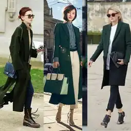 14套秋冬穿搭示范,墨绿色大衣这么搭,让你穿得好看又时尚